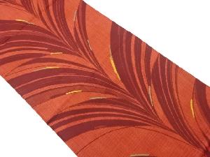 草葉模様織出し洒落袋帯